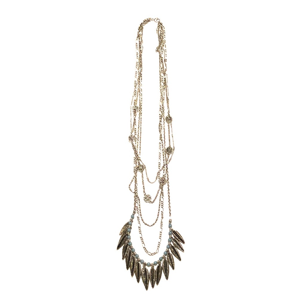 5 Layered Silver Necklace